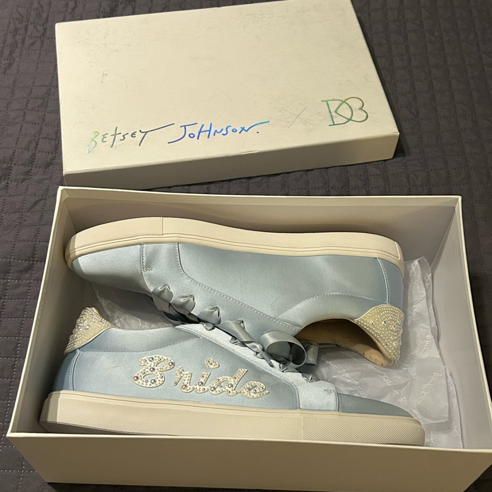 Betsey Johnson Light Blue Bridal Sneakers